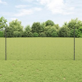 vidaXL Euro Fence με 22 U Posts Γκρι 1.2x25 μ Ατσάλι