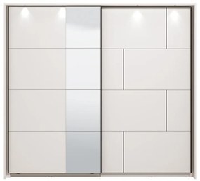 Ντουλάπα Συρόμενη ALERIA 220 OG με Καθρέπτη Λευκό 220x61x205εκ. 220x61x205 εκ.