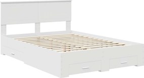 vidaXL Σκελετός Κρεβατιού Λευκό 140 x 190 cm Επεξεργασμένο Ξύλο