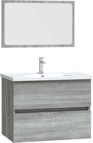 vidaXL Σετ Επίπλων Μπάνιου 2 Τεμαχίων Γκρι sonoma από Τεχν. Ξύλο