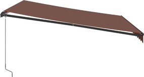 vidaXL Τέντα Πτυσσόμενη Χειροκίνητη με LED Καφέ 400x350 εκ.