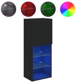 vidaXL Έπιπλο Τηλεόρασης με LED Μαύρο 40,5x30x102 εκ.
