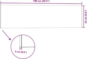 vidaXL Πάνελ τοίχου 10 τμχ. 100 x 25 cm Λευκό και κόκκινο Αφρός EPS