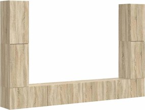 vidaXL Σετ επίπλου τηλεόρασης 8 pcs Δρύς Sonoma Επεξεργασμένο ξύλο