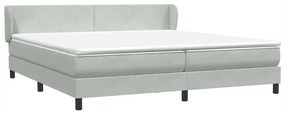 vidaXL Box Spring κρεβάτι με στρώματα ανοιχτό γκρι 200x220cm Βελούδινο