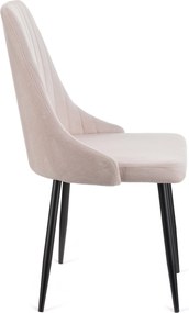 Καρέκλα Chris μπεζ ύφασμα-πόδι μαύρο μέταλλο 49x55x85