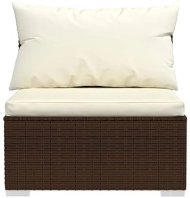 vidaXL Σαλόνι Κήπου 13 Τεμαχίων Καφέ Συνθετικό Ρατάν με Μαξιλάρια