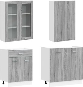 vidaXL Μονάδα κουζίνας LYON 4 pcs Γκρι Sonoma Επεξεργασμένο Ξύλο