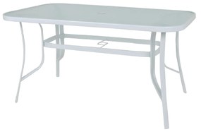 Τραπέζι RIO Μέταλλο/Γυαλί Άσπρο/Clear 120x70x71cm