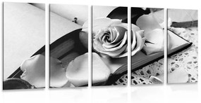 Εικόνα 5 τμημάτων ασπρόμαυρη vintage νεκρή φύση με κλειδί - 200x100