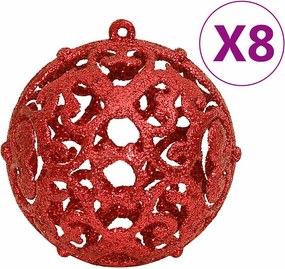 vidaXL Σετ Μπάλες Χριστουγεννιάτικες 111τεμ. Κόκκινες από Πολυστυρένιο