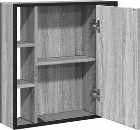 vidaXL Καθρέφτης Μπάνιου Ντουλάπι Γκρι Sonoma 60x16x60 εκ Επεξ. Ξύλο