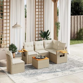 vidaXL Patio Sofa Set 5-θέσια Beige and Cream