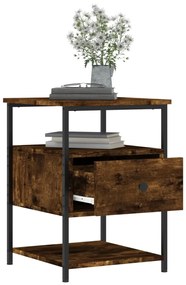 vidaXL Κομοδίνα 2 τεμ. Καπνιστή Δρυς 40 x 42 x 56 εκ. Επεξεργ. Ξύλο