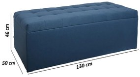 Ταμπουρέ με Αποθηκευτικό Χώρο 74 Fylliana Μπλέ 130x50x46 εκ. 130x50x46 εκ.