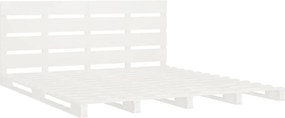 vidaXL Σκελετός Κρεβ. Χωρίς Στρώμα Λευκό 200x200 εκ Μασίφ Πεύκο