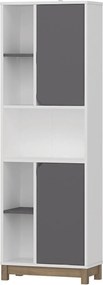 Βιβλιοθήκη Λευκό / Καρυδί RAEFRO 60x30x170