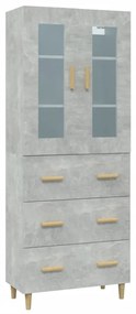 vidaXL Ντουλάπι Γκρι Σκυροδέματος 69,5x34x180 εκ. Επεξεργασμένο Ξύλο