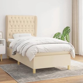 ΚΡΕΒΑΤΙ BOXSPRING ΜΕ ΣΤΡΩΜΑ ΚΡΕΜ 100 X 200 ΕΚ. ΥΦΑΣΜΑΤΙΝΟ 3128746