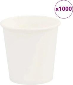 vidaXL Χάρτινα κύπελλα καφέ 1000 τεμάχια 4oz 100ml Λευκό