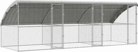 vidaXL Κλουβί για κότες 3 τεμ. Ασημί 600 x 200 x 200 εκ.