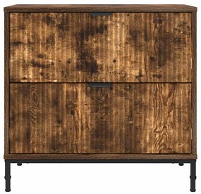 vidaXL Κομοδίνο Καπνιστή δρυς 63.5 x 36 x 61 εκ Επεξεργασμένο ξύλο