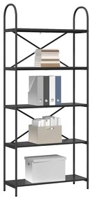vidaXL Ράφι Βιβλίων Μαύρη δρυς 80 x 30 x 183 εκ Επεξεργασμένο ξύλο