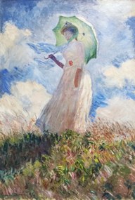 Αναπαραγωγή Woman with Parasol turned to the Left (1886), Claude Monet