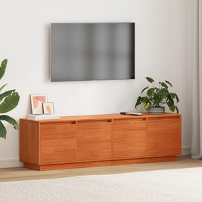 vidaXL Ντουλάπι TV Καφέ 156 x 37 x 45 εκ Συμπαγές ξύλο πεύκου