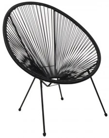 ACAPULCO Πολυθρόνα Μέταλλο Μαύρο/Rattan Μαύρο 73x76x89cm Ε245,2