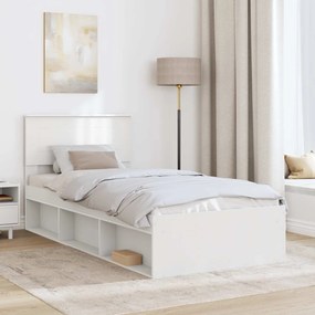 vidaXL Σκελετός Κρεβατιού Λευκό 90 x 190 cm Επεξεργασμένο ξύλο