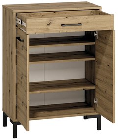 Σετ διαδρόμου Madison R109, Καθρέφτης, Artisan δρυς, Μαύρο, Πλαστικοποιημένη μοριοσανίδα, Τοίχου, Εντοιχισμένη