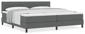 vidaXL Κρεβάτι box spring με στρώμα Σκούρο Γκρι 200 x 200 cm ύφασμα