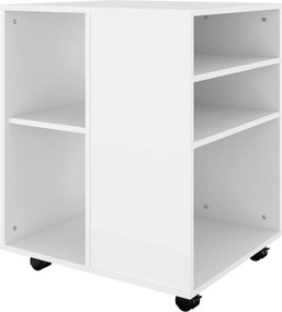 vidaXL Ντουλάπι Τροχήλατο Λευκό 60 x 53 x 72 εκ. από Επεξ. Ξύλο