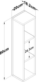 Βοηθητικό Τραπεζάκι Τραβερτίνη ACLECES 20x18.2x80