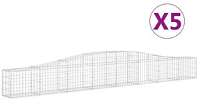 vidaXL Συρματοκιβώτια Τοξωτά 5 τεμ. 400x30x40/60 εκ. Γαλβαν. Ατσάλι