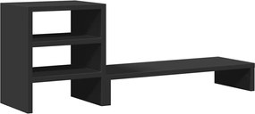 vidaXL Βάση Οθόνης με Organiser Γραφείου Μαύρη από Επεξεργασμένο Ξύλο