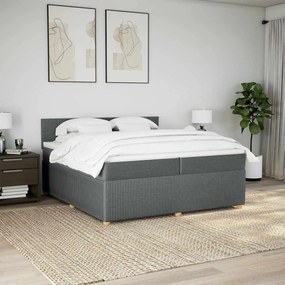 ΚΡΕΒΑΤΙ BOXSPRING ΜΕ ΣΤΡΩΜΑ ΣΚΟΥΡΟ ΓΚΡΙ 200X200 ΕΚ. ΥΦΑΣΜΑΤΙΝΟ 3289864