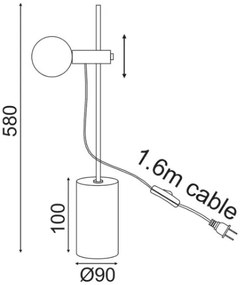 Επιτραπέζιο Φωτιστικό Hera Μονόφωτο-Mauro