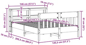 ΣΚΕΛΕΤΟΣ ΚΡΕΒΑΤΙΟΥ ΧΩΡΙΣ ΣΤΡΩΜΑ ΚΑΦΕ 140X200 ΜΑΣΙΦ ΞΥΛΟ ΠΕΥΚΟΥ 3306266