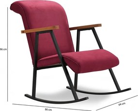 Κουνιστή Πολυθρόνα Κεραμιδί YOKA 86x64x96