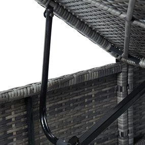 vidaXL Ξαπλώστρα Γκρι από Συνθετικό Ρατάν με Μαξιλάρι