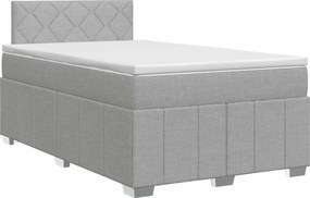 vidaXL Κρεβάτι box spring με στρώμα Ανοιχτό γκρι 120 x 190 cm Ύφασμα