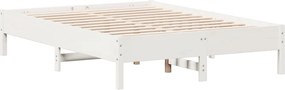 vidaXL Σκελετός Κρεβ. Χωρίς Στρώμα Λευκό 135x190 εκ Μασίφ Πεύκο