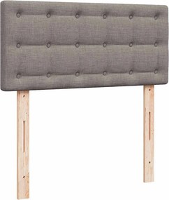 vidaXL Κρεβάτι Boxspring με Στρώμα Taupe 90x190 εκ.Υφασμάτινο