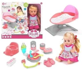 Κούκλα Μωρό με Κρεβατάκι και Αξεσουάρ Φροντίδας