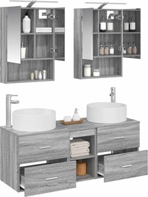 vidaXL Σετ Επίπλων Μπάνιου 5 pcs Γκρι Sonoma