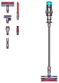 Κάθετη ηλεκτρική σκούπα Dyson V12 Origin, 130W, 150AW, 0,35 λίτρα, 3 λειτουργίες, 60 λεπτά αυτονομία, LCD, Ασημί/τυρκουάζ