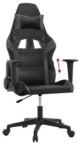vidaXL Καρέκλα Gaming Μαύρο/Γκρι από Συνθετικό Δέρμα