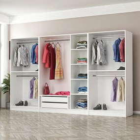 Επταφυλλη Ντουλαπα Λευκο KALEO 52x270x190